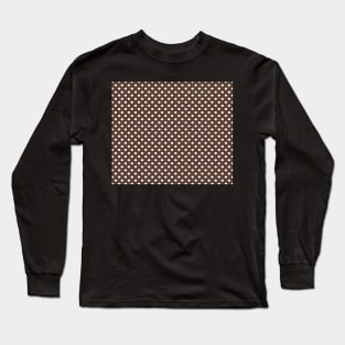 Brown and White Polka Dot Pattern Long Sleeve T-Shirt